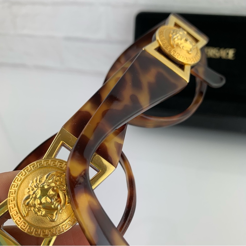 RARE Vintage GIANNI VERSACE MOD 424/ COL.869 OD Tortoise Sunglasses - Picture 4 of 11